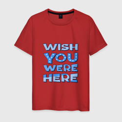 Мужская футболка хлопок Надпись Wish you were here - для самых любимых