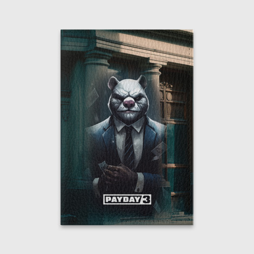 Обложка для паспорта матовая кожа Payday 3 white bear, цвет черный