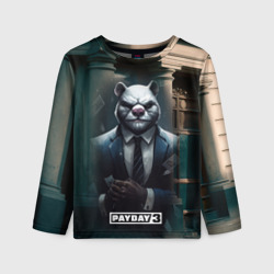 Детский лонгслив 3D Payday 3 white bear