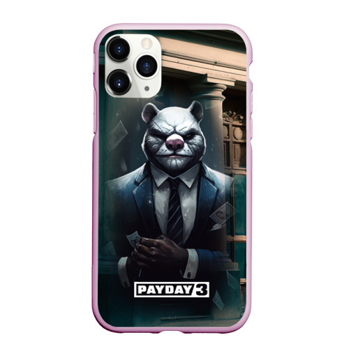 Чехол для iPhone 11 Pro Max матовый Payday 3 white bear, цвет розовый