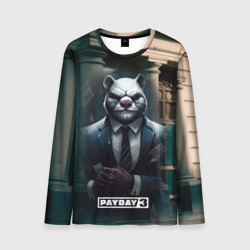 Мужской лонгслив 3D Payday 3 white bear