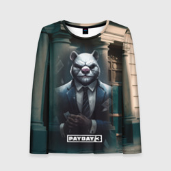 Женский лонгслив 3D Payday 3 white bear