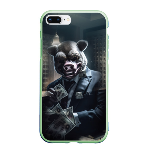 Чехол для iPhone 7Plus/8 Plus матовый Payday 3 Animal mask, цвет салатовый