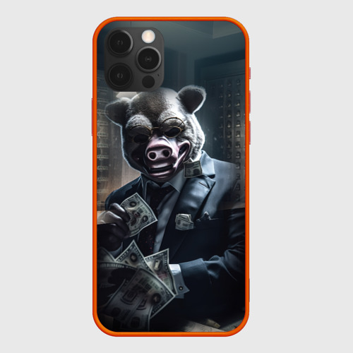 Чехол для iPhone 12 Pro Max с принтом Payday 3 animal mask, вид спереди #2