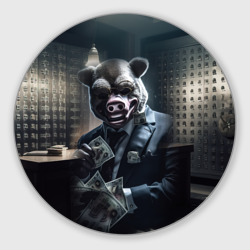 Круглый коврик для мышки Payday 3 Animal mask