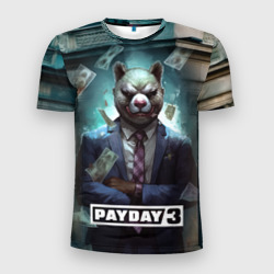 Мужская футболка 3D Slim Payday      3 bear