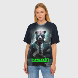 Женская футболка oversize 3D Payday 3 bear - фото 2