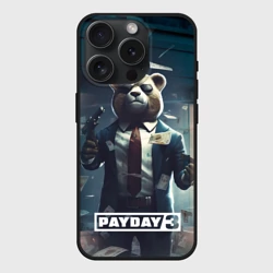 Чехол силиконовый для Apple iPhone 15 Pro Мax матовый Payday  3  bear