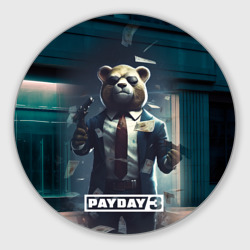 Круглый коврик для мышки Payday  3  bear