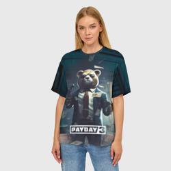 Женская футболка oversize 3D Payday  3  bear - фото 2