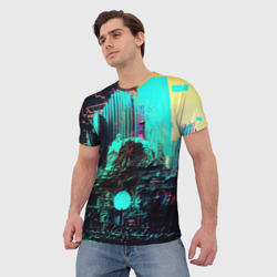 Мужская футболка 3D Городская радиоволна - фото 2