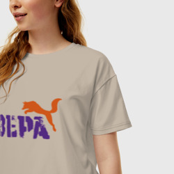 Женская футболка хлопок Oversize Вера и лиса - фото 2