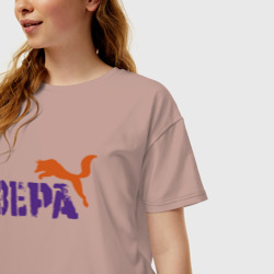 Женская футболка хлопок Oversize Вера и лиса - фото 2