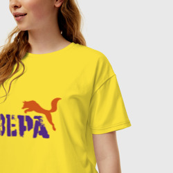 Женская футболка хлопок Oversize Вера и лиса - фото 2