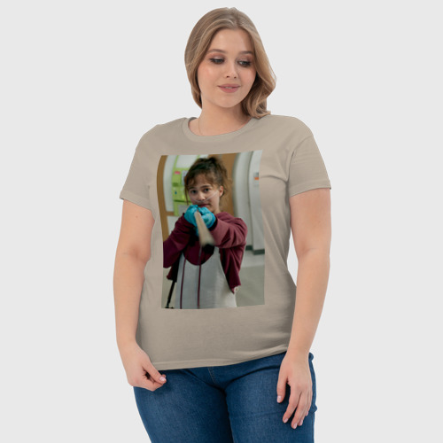 Женская футболка хлопок с принтом В метре друг от друга Стелла, фото #4