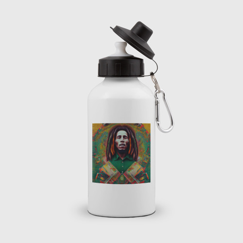 Бутылка спортивная Фрактальный граффити арт Боб Марли