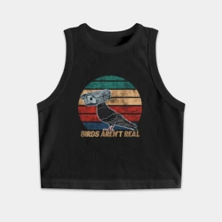 Женская укороченная майка-топ хлопок Birds Arent Real