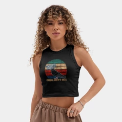 Женская укороченная майка-топ хлопок Birds Arent Real - фото 2