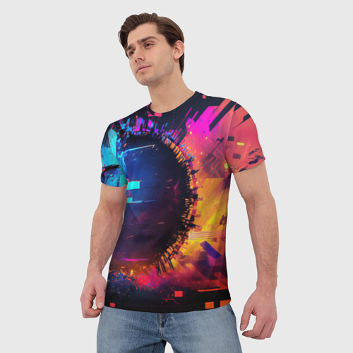 Мужская футболка 3D Разрыв измерений, цвет 3D печать - фото 3
