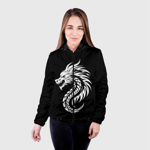 Женская куртка 3D с принтом Dragon logo, фото на моделе #1