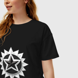 Женская футболка хлопок Oversize Звезда солнце - фото 2