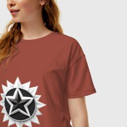 Женская футболка хлопок Oversize Звезда солнце - фото 2