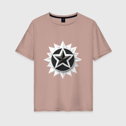 Женская футболка хлопок Oversize Звезда солнце