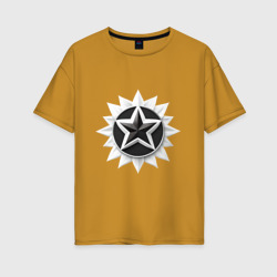 Женская футболка хлопок Oversize Звезда солнце
