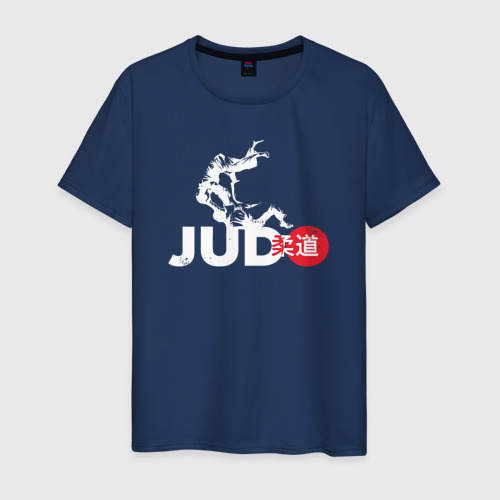 Мужская футболка из хлопка с принтом Judo Japan, вид спереди №1
