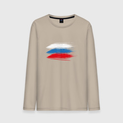 Мужской лонгслив хлопок Креативный Флаг России