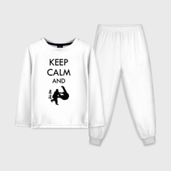 Детская пижама с лонгсливом хлопок Keep calm and judo