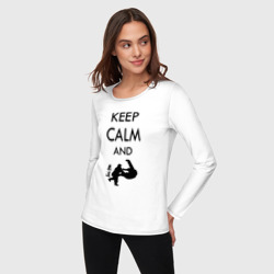 Женский лонгслив хлопок Keep calm and judo - фото 2