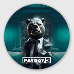 Круглый коврик для мышки Payday 3  bear