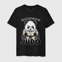 Мужская футболка хлопок Дзюдо панда
