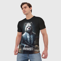Мужская футболка 3D Payday3 bear - фото 2