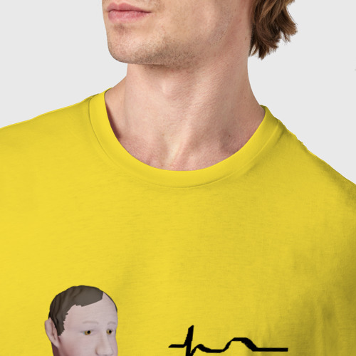 Мужская футболка хлопок Доктор читает электрокардиограмму, цвет желтый - фото 6