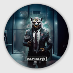 Круглый коврик для мышки Pay day 3  bulldog