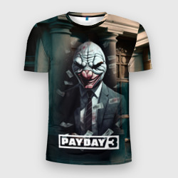 Мужская футболка 3D Slim Payday 3   mask