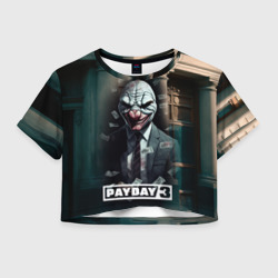 Женская футболка Crop-top 3D Payday 3   mask