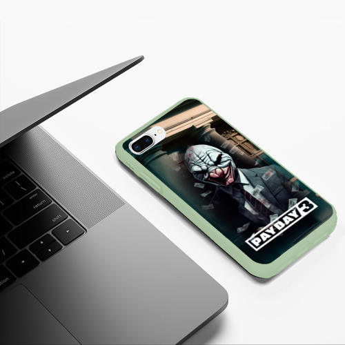 Чехол для iPhone 7Plus/8 Plus матовый Payday 3   mask, цвет салатовый - фото 5