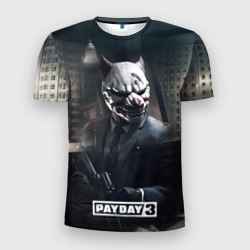 Мужская футболка 3D Slim Payday3 bulldog