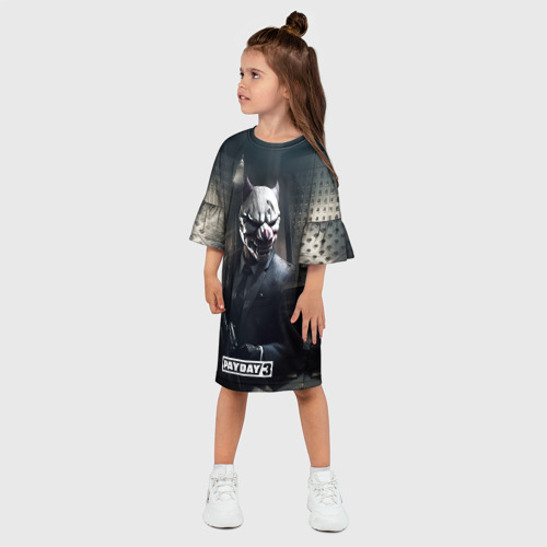 Детское платье 3D с принтом Payday3 bulldog, фото на моделе #1
