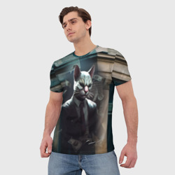 Мужская футболка 3D Payday 3 cat bank - фото 2