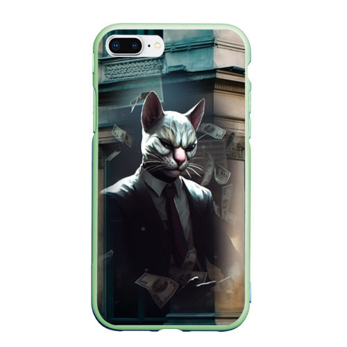 Чехол для iPhone 7Plus/8 Plus матовый Payday 3 cat bank, цвет салатовый