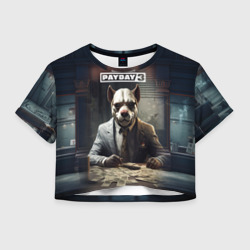 Женская футболка Crop-top 3D Bulldog payday 3