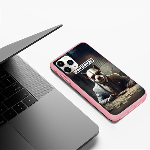 Чехол для iPhone 11 Pro Max матовый Bulldog payday 3, цвет баблгам - фото 5