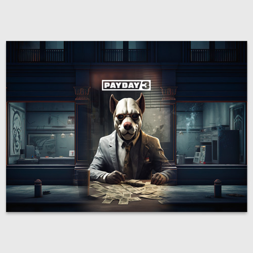 Поздравительная открытка Bulldog payday 3, цвет белый