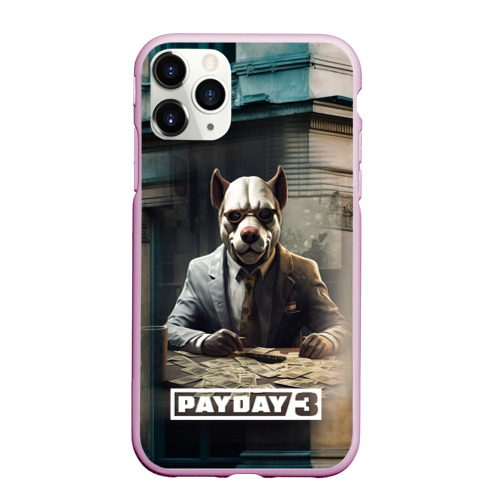 Чехол для iPhone 11 Pro Max матовый Payday 3  dog , цвет розовый