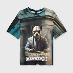 Женская футболка oversize 3D Payday 3  dog 