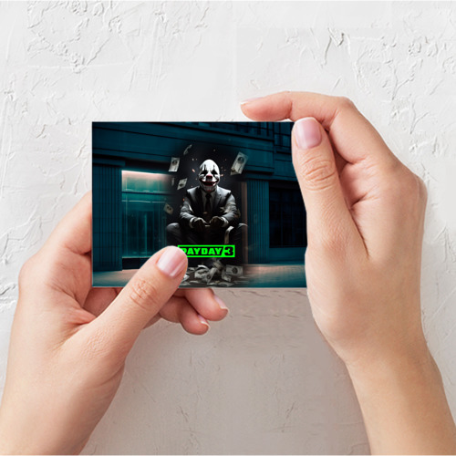 Поздравительная открытка Payday 3 game, цвет белый - фото 3